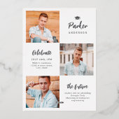 Modern Brush Script Foto Afstudeer Uitnodiging (Achterkant)