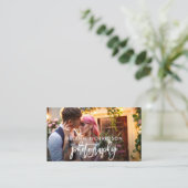 Modern Brush Script Fotografie Foto W Visitekaartje (Staand voorkant)