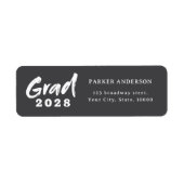 Modern Brush Script Graduation Return Address Etiket (Voorkant)