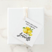 Modern Brush Script Lemons Limoncello Bedankjes Labels (In situ)