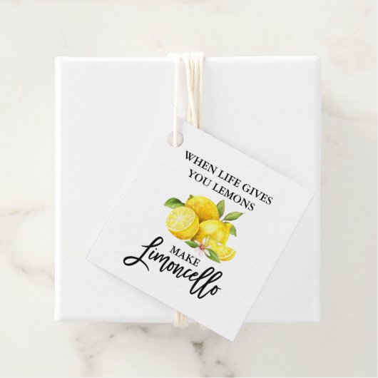 Modern Brush Script Lemons Limoncello Bedankjes Labels (In situ)