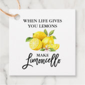 Modern Brush Script Lemons Limoncello Kraft Bedankjes Labels (Voorkant)