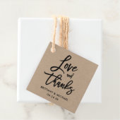 Modern Brush Script Liefde en Bedankt Kraft Bruilo Bedankjes Labels (In situ)