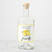 Modern Brush Script Limoncello citroenen Likeurfles Etiket (Voorkant)