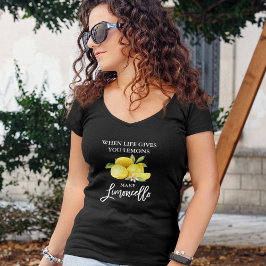 Modern Brush Script Limoncello Citroenen Zwart V-h T-shirt