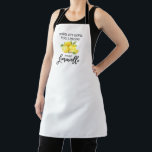 Modern Brush Script Limoncello Waterverf Citroenen Schort<br><div class="desc">Modern Brush Script Watercolor Lemons When Life Gives You Lemons Make Limoncello Apron</div>