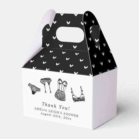 Modern Brush Script Lingerie Bruiloftsfeest Bedankdoosjes (Voorkant Zijde)