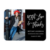 Modern Brush Script Love Bedankt Afstuderen Magneet (Horizontaal)