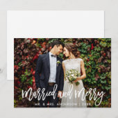 Modern Brush Script Married & Merry Christmas-Kaar Kaart (Voorkant / Achterkant)