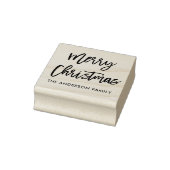 Modern Brush Script Merry Christmas Square Rubberstempel (Stempel)