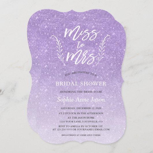 Modern Brush Script Miss to Mrs Vrijgezellenfeest Kaart (Voorkant / Achterkant)