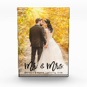 Modern Brush Script Mr en Mrs Wedding Fotoblokken (Voorkant)