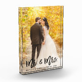 Modern Brush Script Mr en Mrs Wedding Fotoblokken (Links)