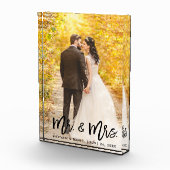 Modern Brush Script Mr en Mrs Wedding Fotoblokken (Rechts)