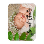 Modern Brush Script Nieuwe Baby Liefde en Bedankt  Magneet (Verticaal)