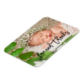 Modern Brush Script Nieuwe Baby Liefde en Bedankt  Magneet (Linkerzijde)