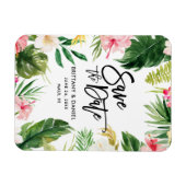 Modern Brush Script Save the Date Tropical Floral Magneet (Horizontaal)