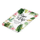 Modern Brush Script Save the Date Tropical Floral Magneet (Linkerzijde)