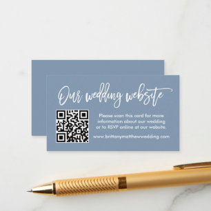 Modern Brush Script Weddenschap website QR Dusty B Informatiekaartje