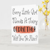 Modern Brush Stroke Godmother Fotovoorstel Kaart (Gele Bloem)