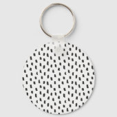 Modern Brush Strokes Black & White Monogram S Sleutelhanger (Achterkant)