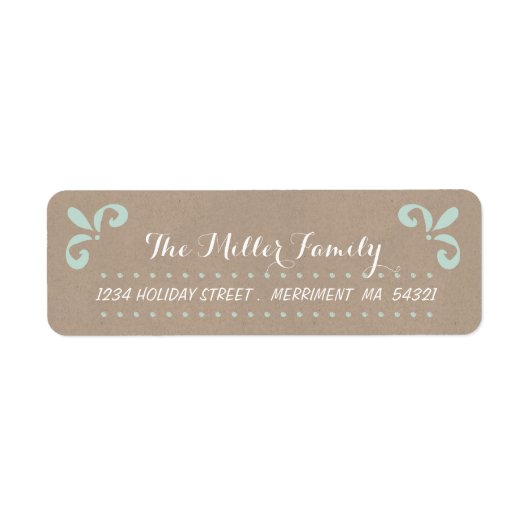 Modern Brush Swirl Adreslabel Etiket (Voorkant)