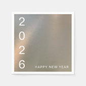 Modern Brushed Metal Custom Happy New Year Party Servet (Voorkant)