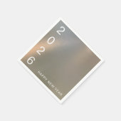 Modern Brushed Metal Custom Happy New Year Party Servet (Hoek)