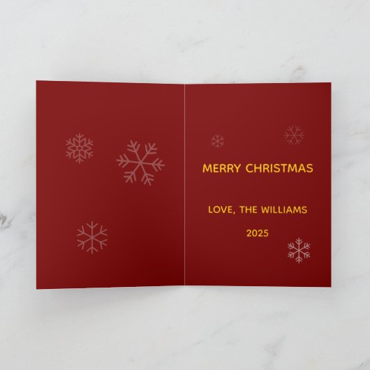 Modern Brushstroke Family Photo Merry Christmas  H Feestdagen Kaart (Binnen)