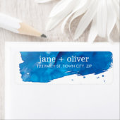 MODERN BRUSHSTROKE LABEL ARTISTIEKE waterverf blau (Insitu)
