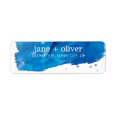 MODERN BRUSHSTROKE LABEL ARTISTIEKE waterverf blau (Voorkant)