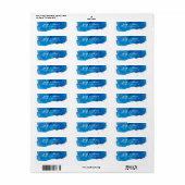 MODERN BRUSHSTROKE LABEL ARTISTIEKE waterverf blau (Full Sheet)