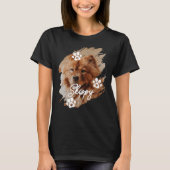 Modern Brushstroke Pet Dog Photo & Name T-shirt (Voorkant)