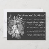 Modern Brushstroke Photo Black Rehearsal Dinner  Kaart (Voorkant)