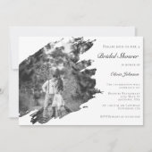 Modern Brushstroke Photo Vrijgezellenfeest | Wit Kaart (Voorkant)