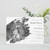 Modern Brushstroke Photo Vrijgezellenfeest | Wit Kaart (Staand voorkant)