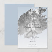 Modern Brushstroke Photo Wedding | Blue (Voorkant / Achterkant)