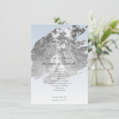 Modern Brushstroke Photo Wedding | Blue (Staand voorkant)