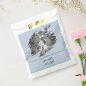 Modern Brushstroke Photo Wedding | Blue Bedankzakje (Gezegeld)