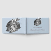 Modern Brushstroke Photo Wedding | Blue Gastenboek (Volledig)