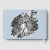 Modern Brushstroke Photo Wedding | Blue Gastenboek (Achterkant)