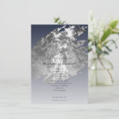 Modern Brushstroke Photo Wedding | Navy Blue (Staand voorkant)