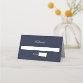 Modern Brushstroke Photo Wedding | Navy Blue Plaatskaartje (Voorkant)