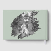 Modern Brushstroke Photo Wedding | Sage Green Gastenboek (Achterkant)