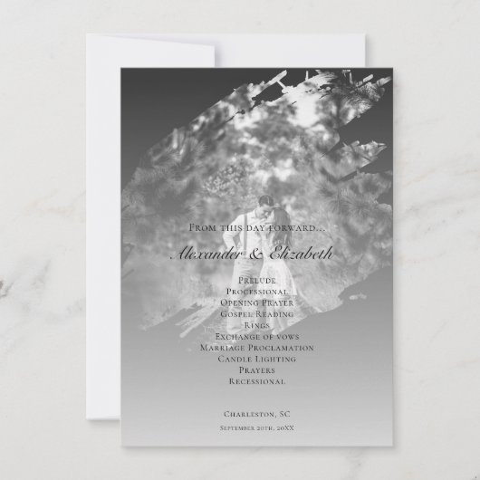 Modern Brushstroke Photo Wedding | Soft Black (Voorkant)