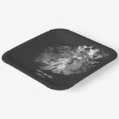 Modern Brushstroke Photo Wedding | Soft Black Papieren Bordje (Gebogen)