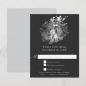 Modern Brushstroke Photo Wedding | Soft Black RSVP Kaartje (Voorkant / Achterkant)