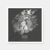 Modern Brushstroke Photo Wedding | Soft Black Servet (Voorkant)
