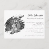 Modern Brushstroke Photo Wedding | White Informatiekaartje (Voorkant)