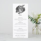 Modern Brushstroke Photo Wedding | White Menu (Staand voorkant)